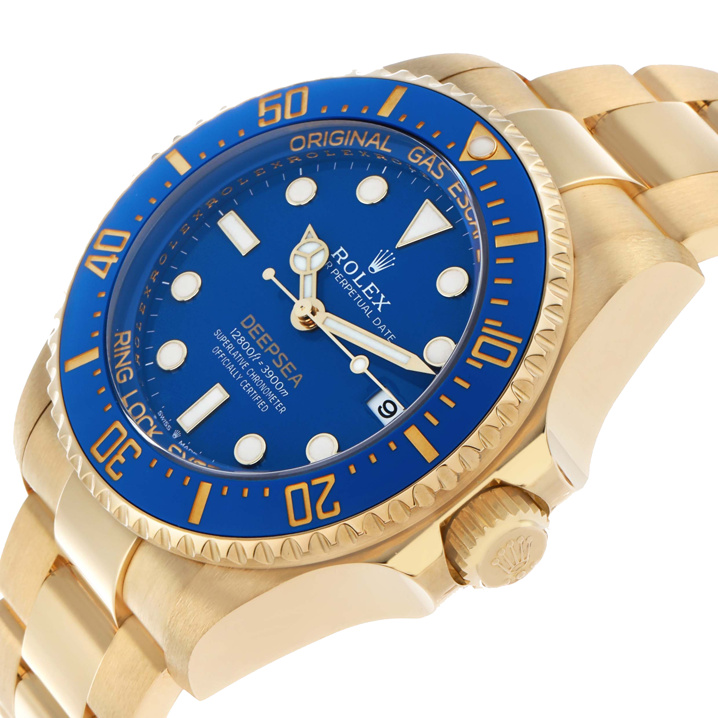 Rolex Seadweller Deepsea 44mm Yellow Gold Blue Dial Mens Watch 136668 - Image 5