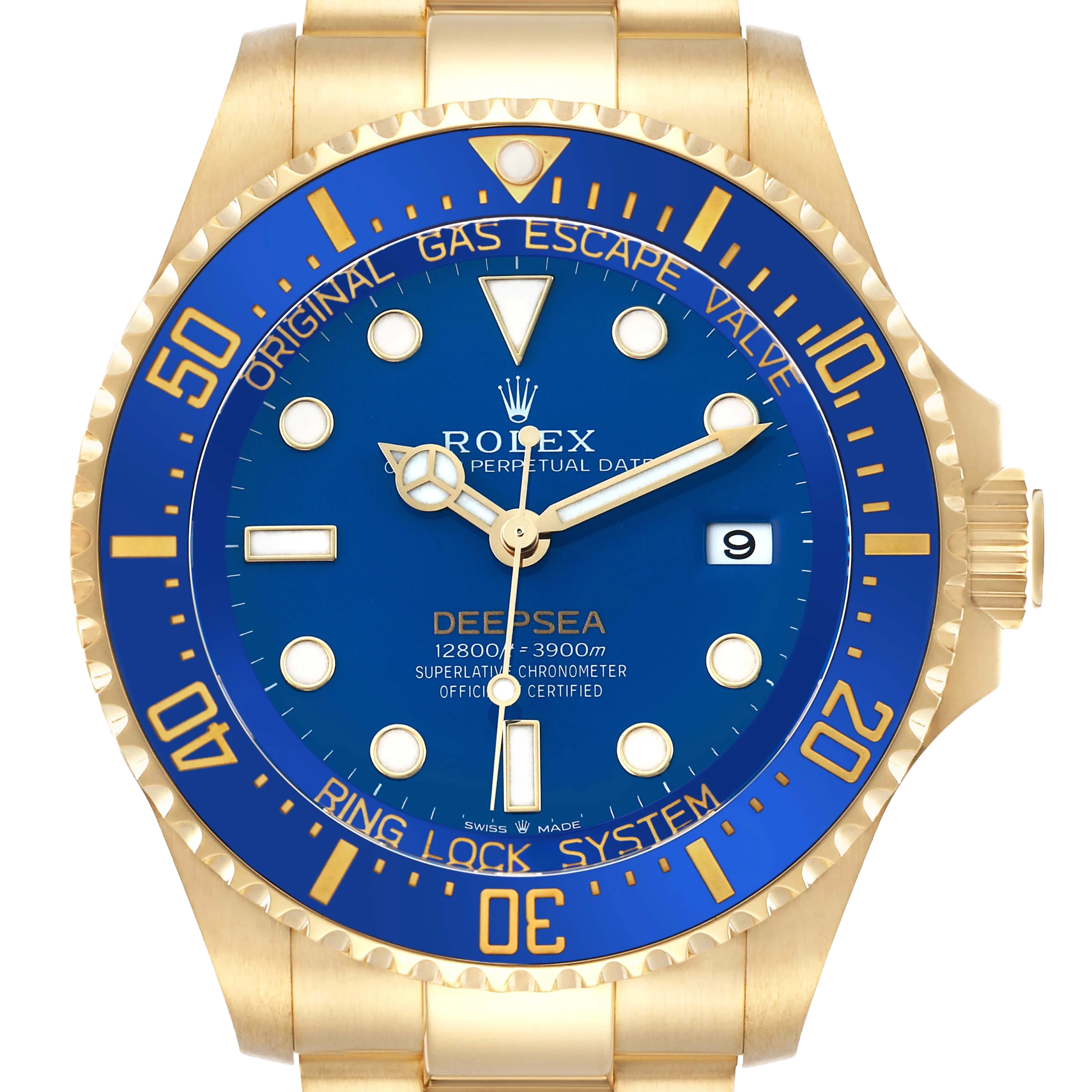Rolex Seadweller Deepsea 44mm Yellow Gold Blue Dial Mens Watch 136668 - Image 3