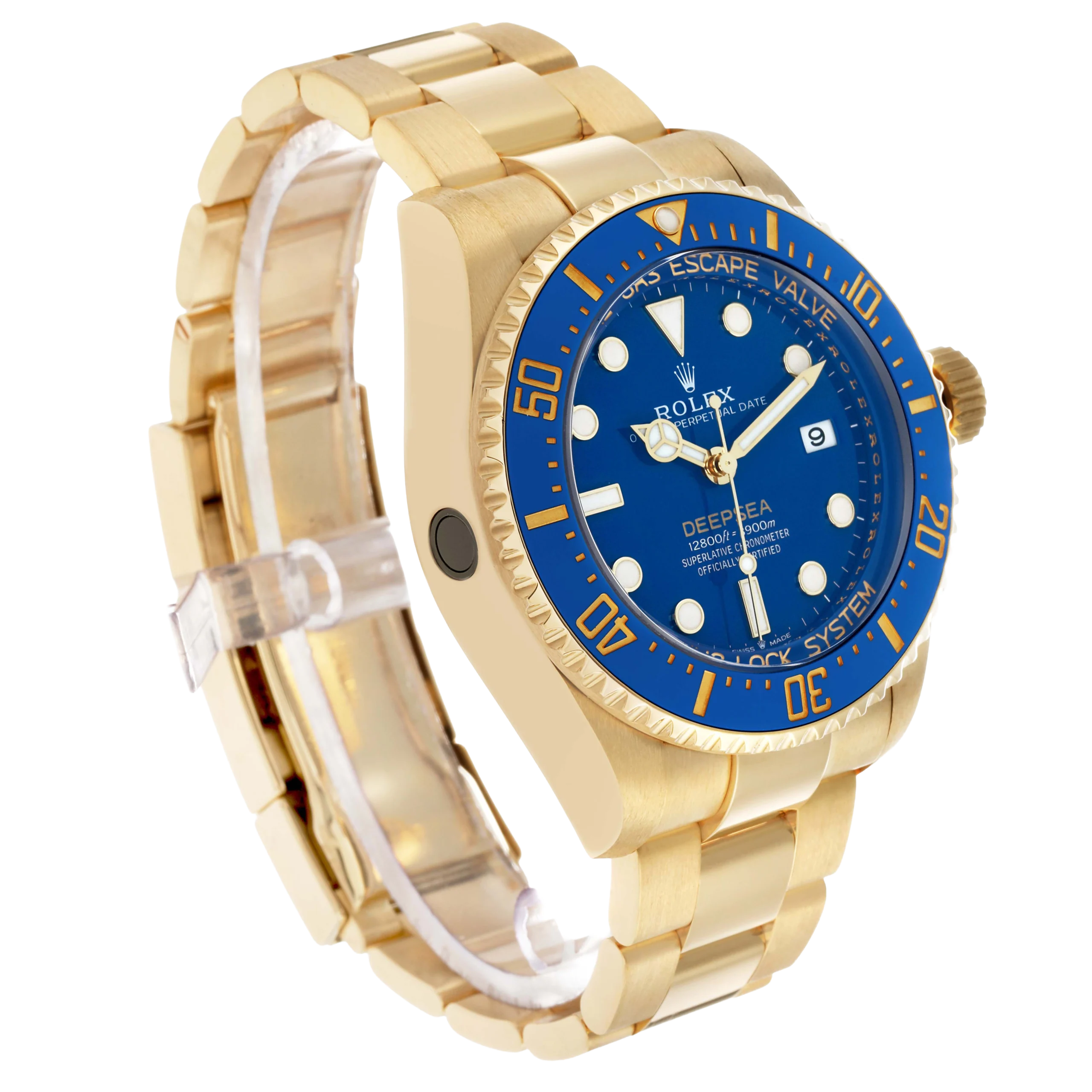 Rolex Seadweller Deepsea 44mm Yellow Gold Blue Dial Mens Watch 136668 - Image 4