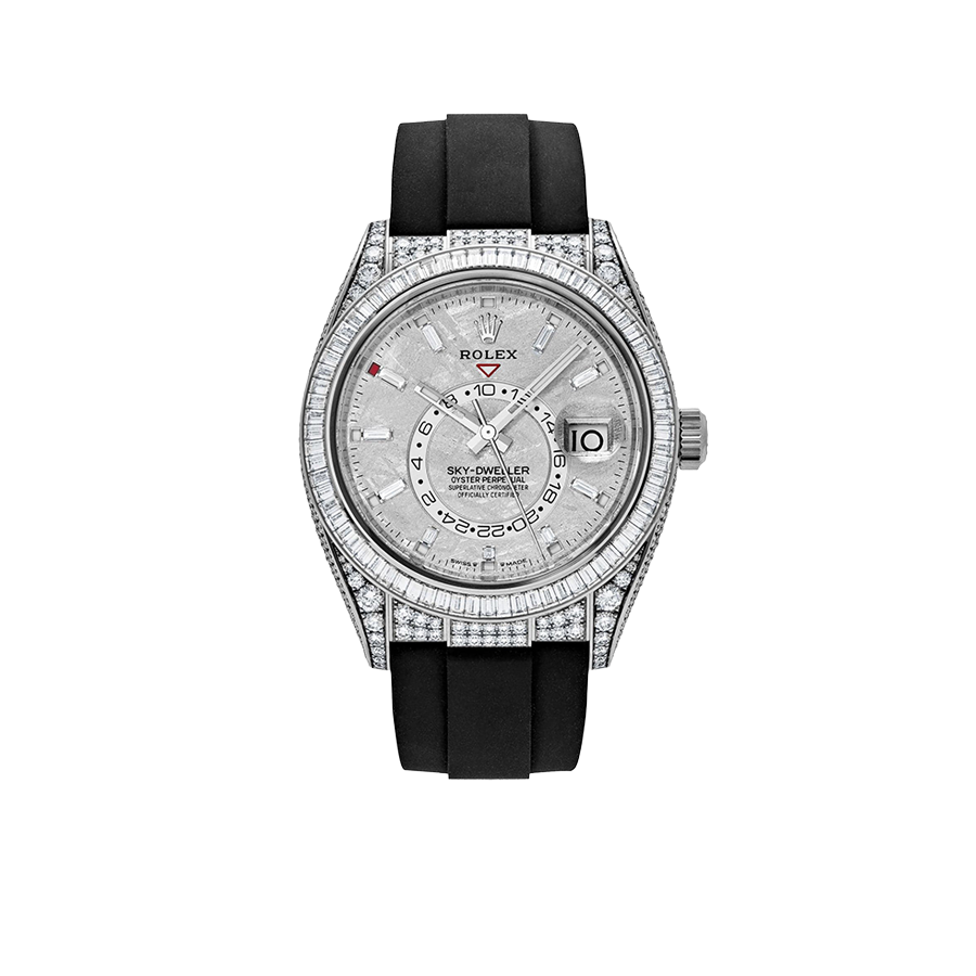 Rolex Sky-Dweller 42mm 18K White Gold Meteorite Dial Diamond Watch 326259TBR