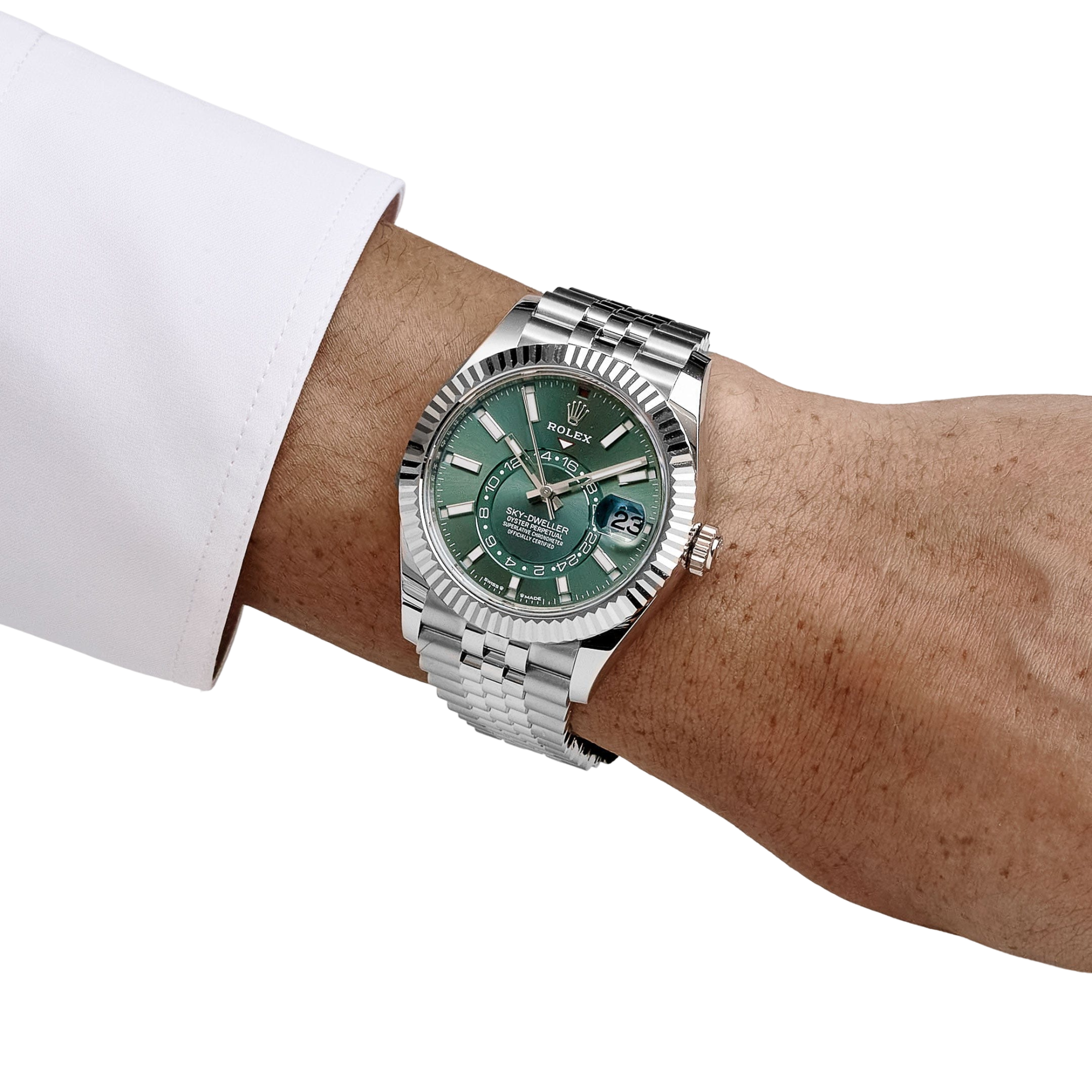 Rolex Sky-Dweller Stainless Steel Green Dial Jubilee 336934-0002 New - Image 2