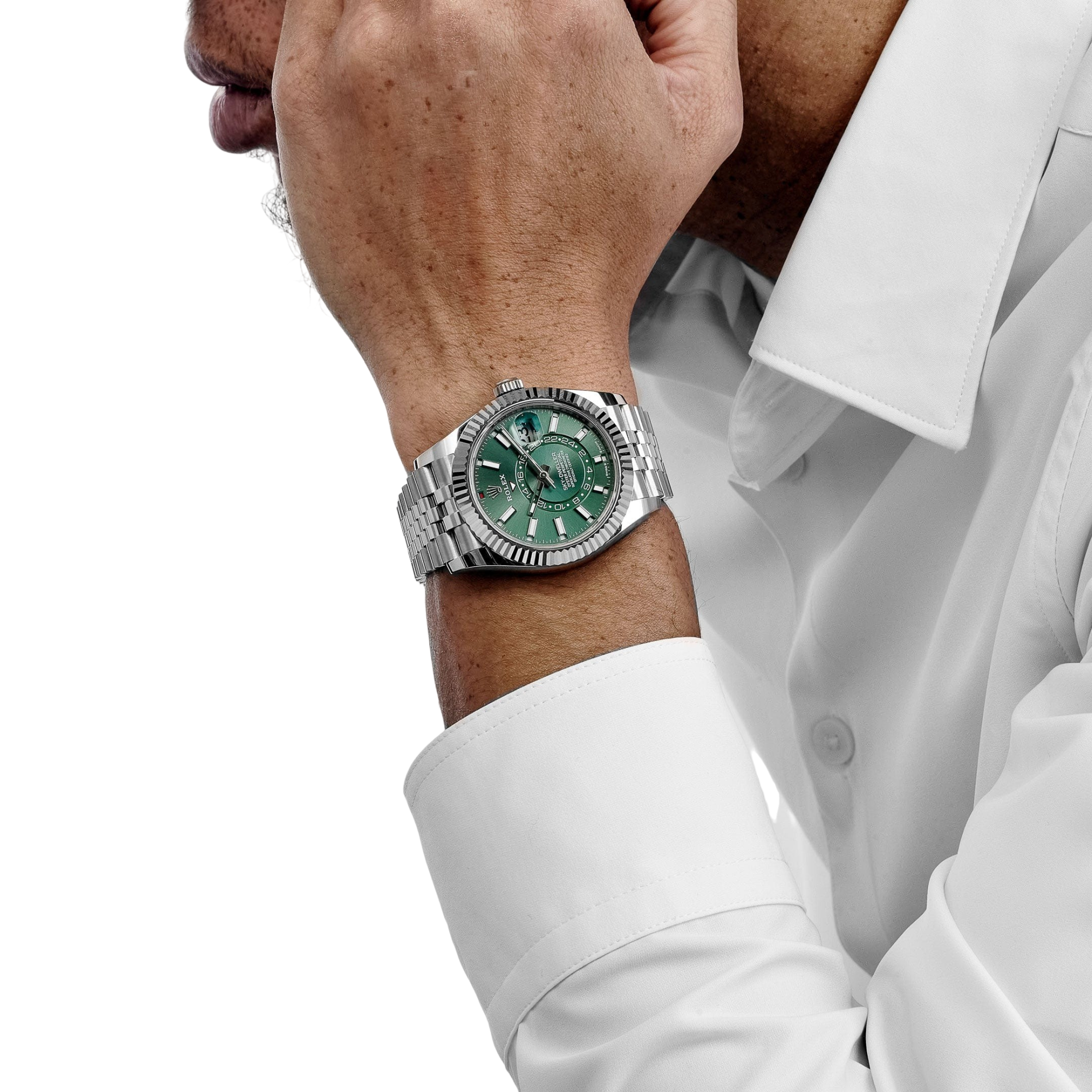 Rolex Sky-Dweller Stainless Steel Green Dial Jubilee 336934-0002 New - Image 8