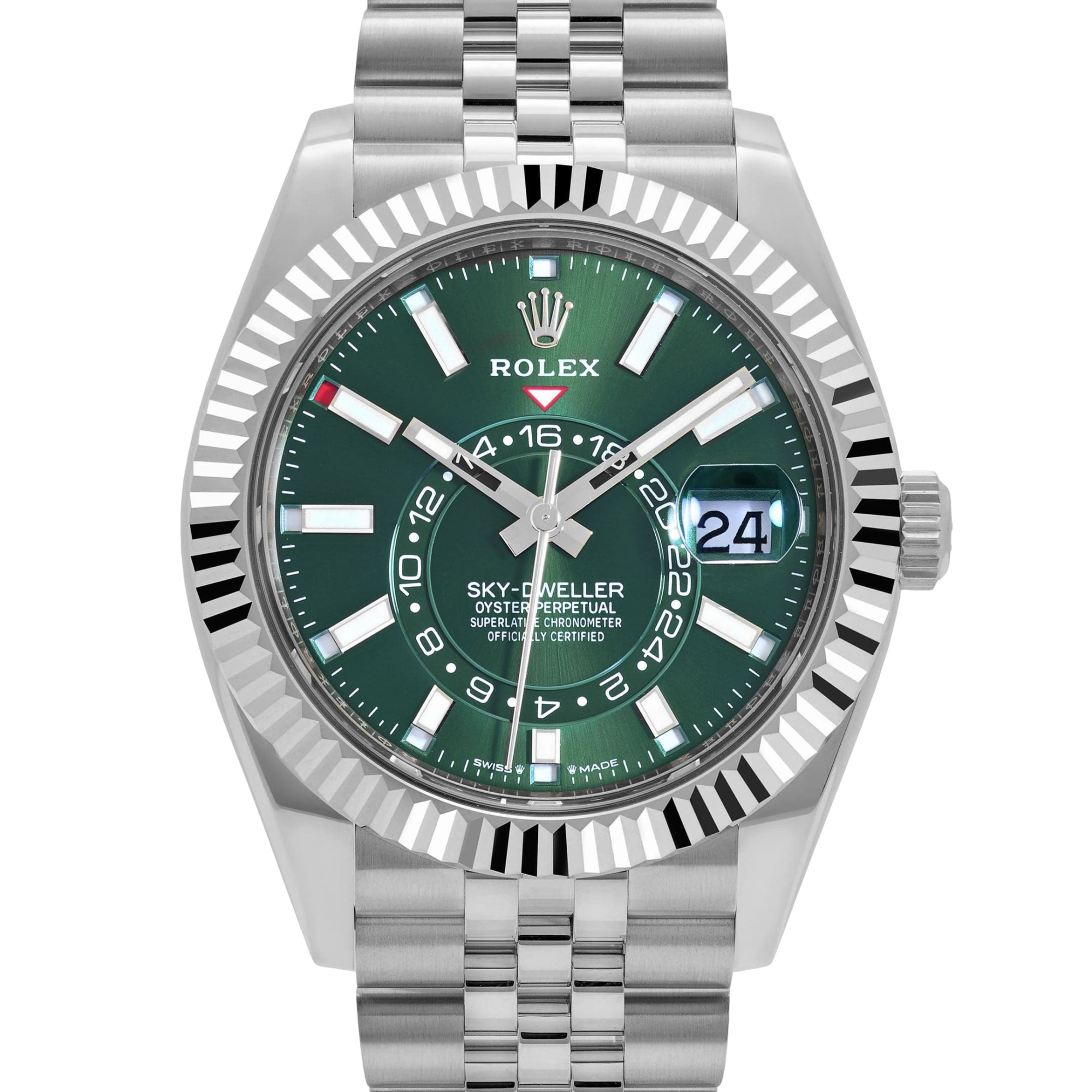Rolex Sky-Dweller Stainless Steel Green Dial Jubilee 336934-0002 New - Image 3