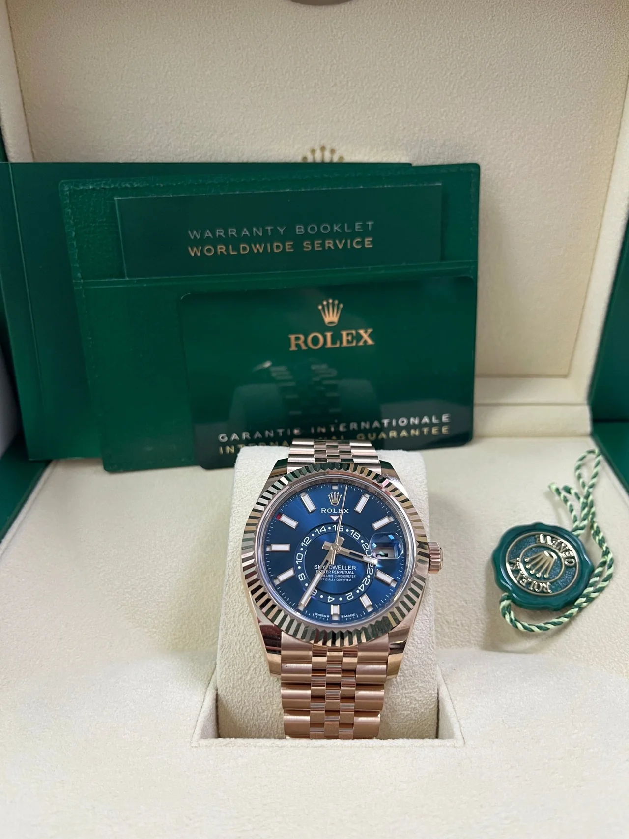 Rolex Sky-Dweller 42mm Blue Dial Rose Gold Jubilee Bracelet 336935 - Image 3