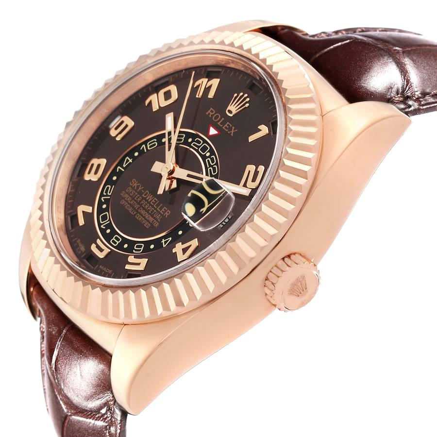 Rolex Sky-Dweller 42mm Everose Chocolate Brown Dial Rose Gold Watch 326135 - Image 5