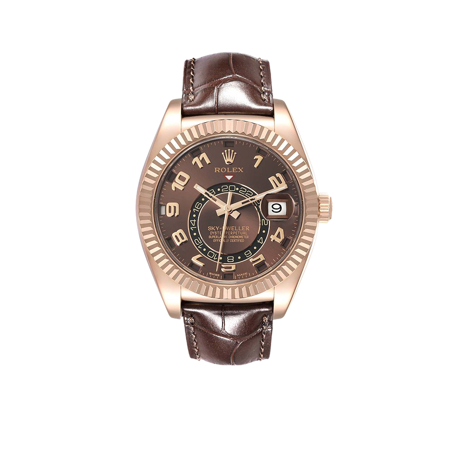 Rolex Sky-Dweller 42mm Everose Chocolate Brown Dial Rose Gold Watch 326135