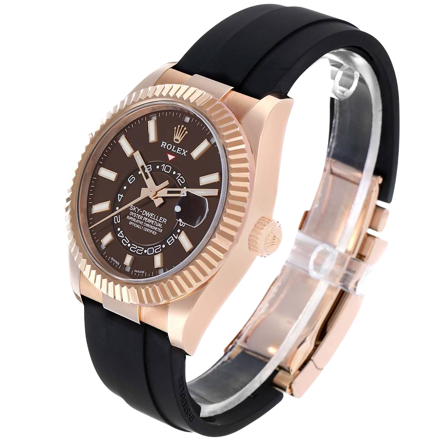 Rolex Sky-Dweller 42mm Rose Gold Chocolate Brown Dial Mens Watch 326235 - Image 2