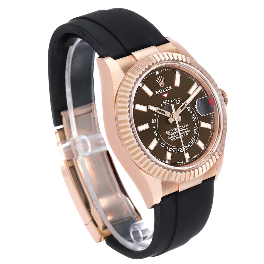 Rolex Sky-Dweller 42mm Rose Gold Chocolate Brown Dial Mens Watch 326235 - Image 4