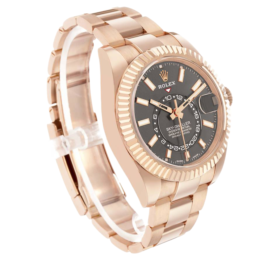 Rolex Sky-Dweller 42mm Rose Gold Slate Dial Mens Watch 326935 - Image 4