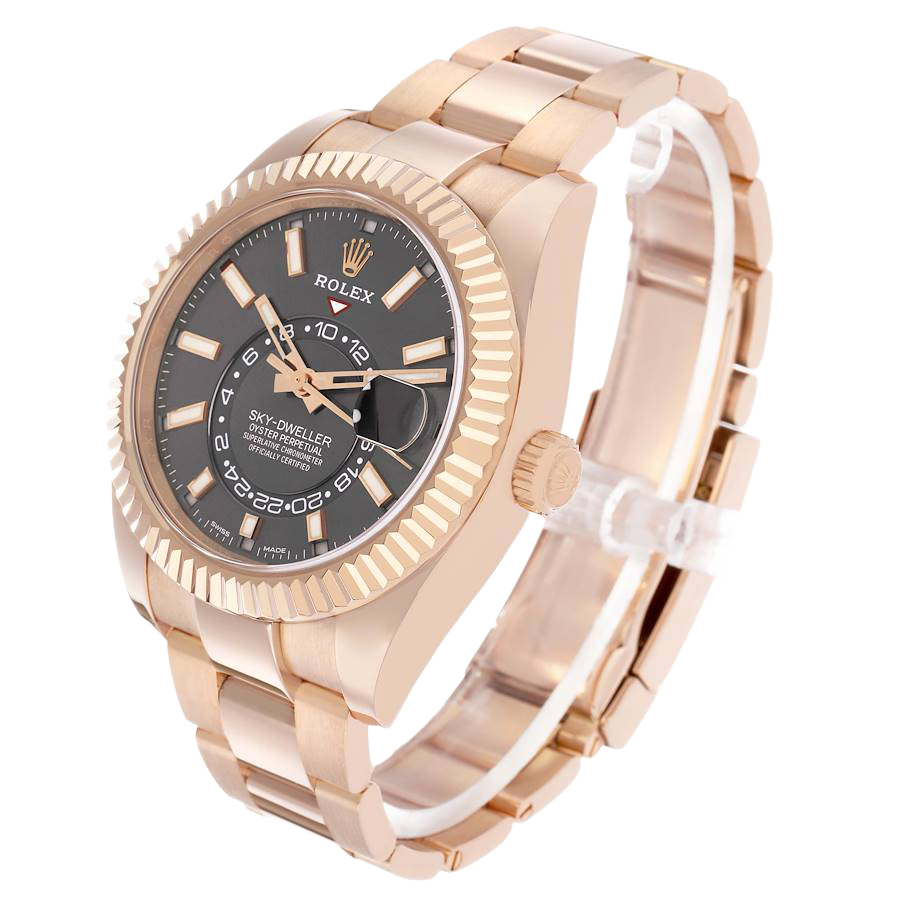 Rolex Sky-Dweller 42mm Rose Gold Slate Dial Mens Watch 326935 - Image 2