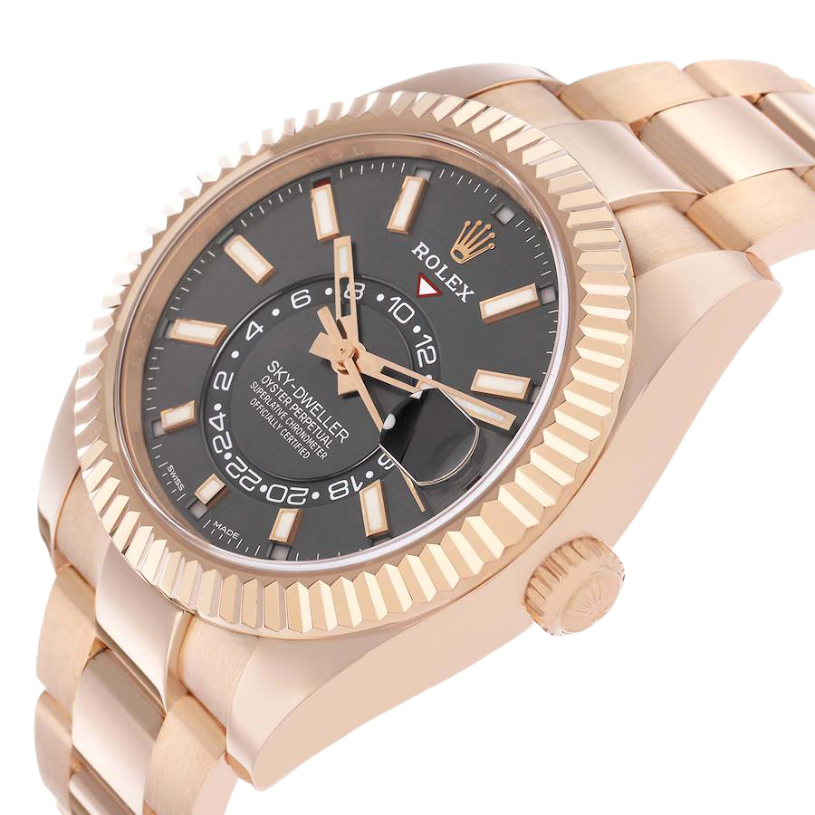 Rolex Sky-Dweller 42mm Rose Gold Slate Dial Mens Watch 326935 - Image 5