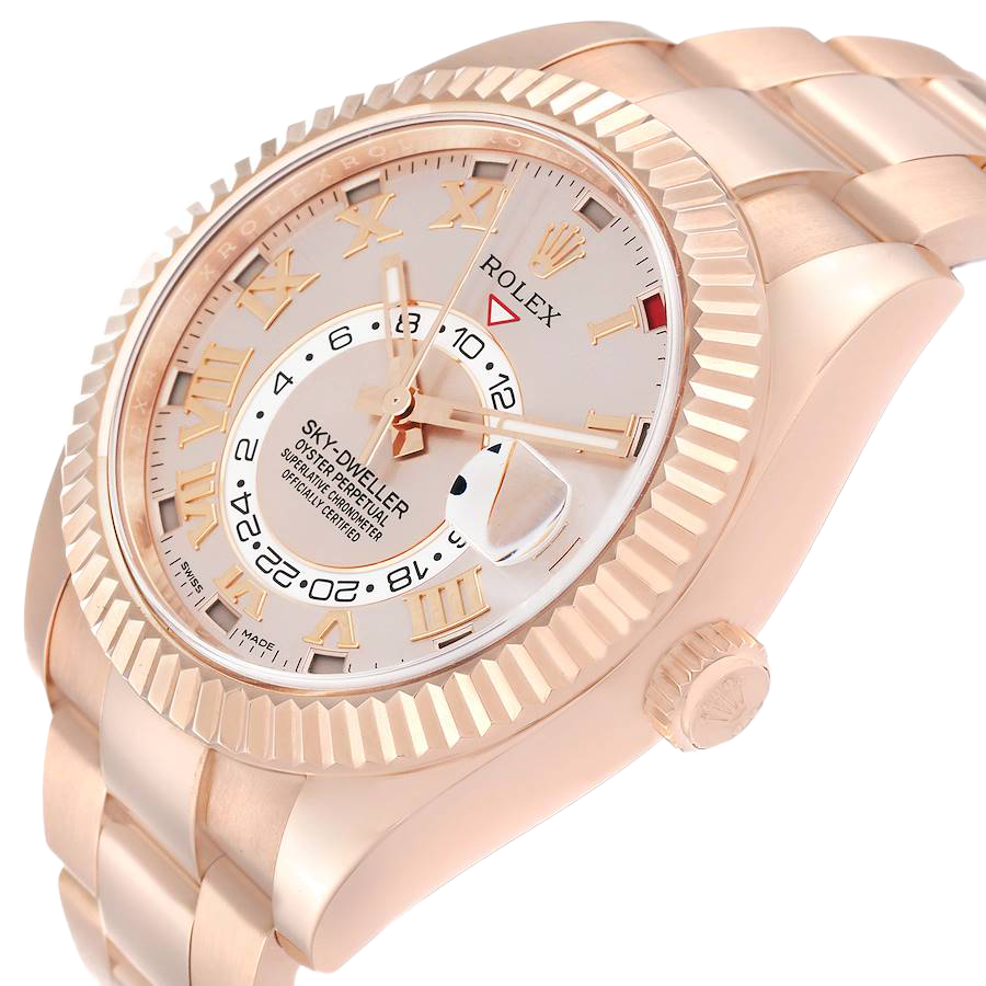 Rolex Sky-Dweller 42mm Rose Gold Sundust Dial Mens Watch 326935 - Image 5