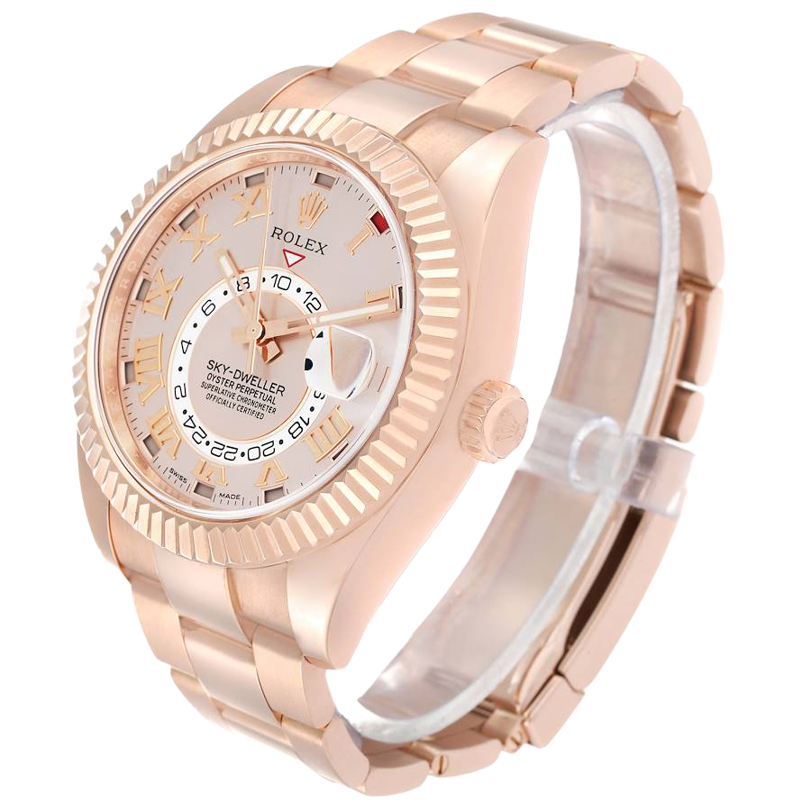 Rolex Sky-Dweller 42mm Rose Gold Sundust Dial Mens Watch 326935 - Image 2