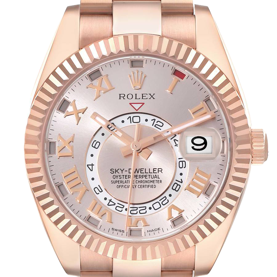 Rolex Sky-Dweller 42mm Rose Gold Sundust Dial Mens Watch 326935 - Image 3