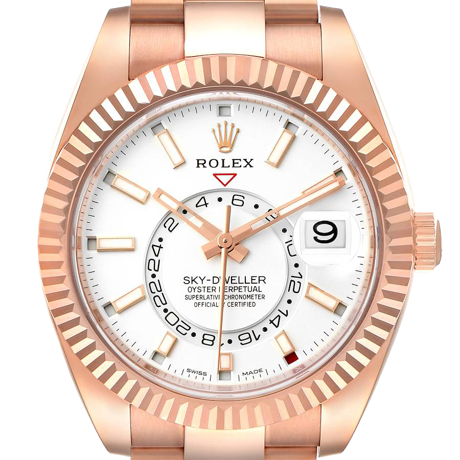 Rolex Sky-Dweller 42mm Rose Gold White Dial Mens Watch 326935 - Image 3