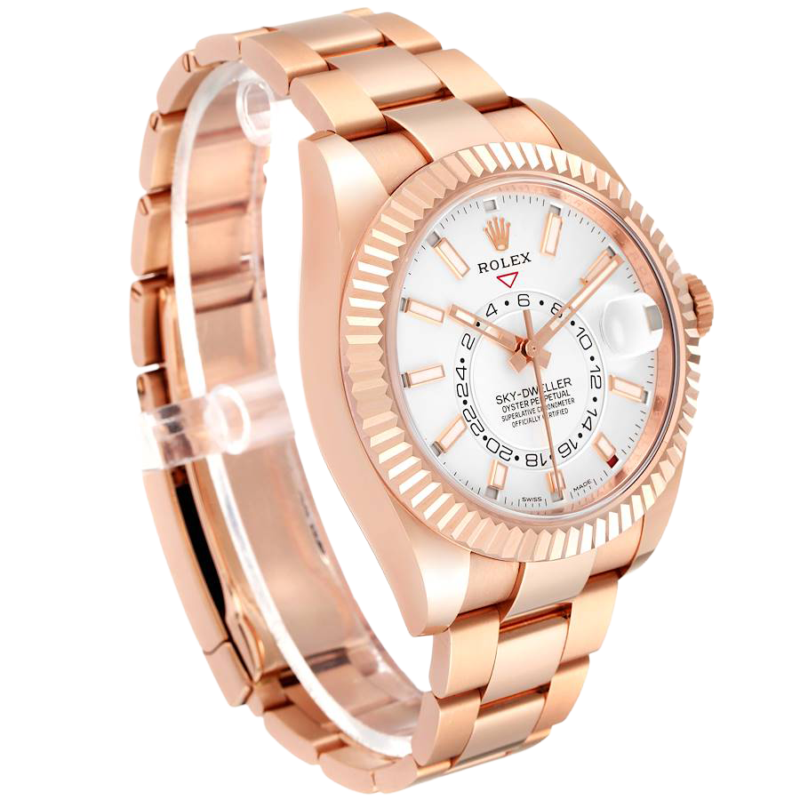 Rolex Sky-Dweller 42mm Rose Gold White Dial Mens Watch 326935 - Image 4