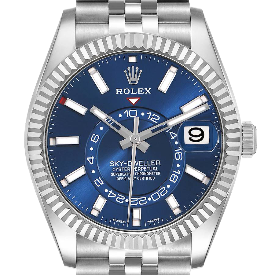 Rolex Sky-Dweller 42mm Steel White Gold Blue Dial Mens Watch 326934 - Image 3