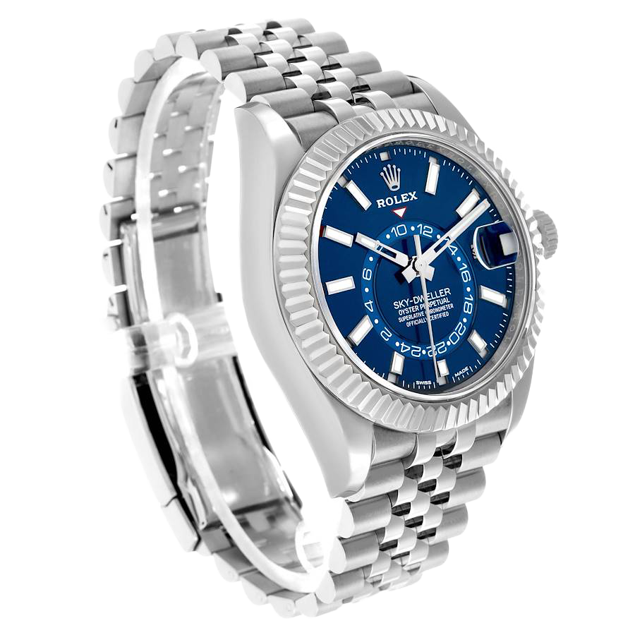 Rolex Sky-Dweller 42mm Steel White Gold Blue Dial Mens Watch 326934 - Image 4