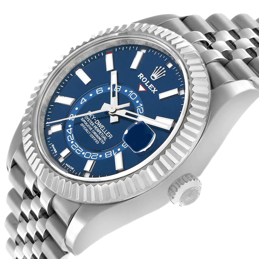 Rolex Sky-Dweller 42mm Steel White Gold Blue Dial Mens Watch 326934 - Image 5