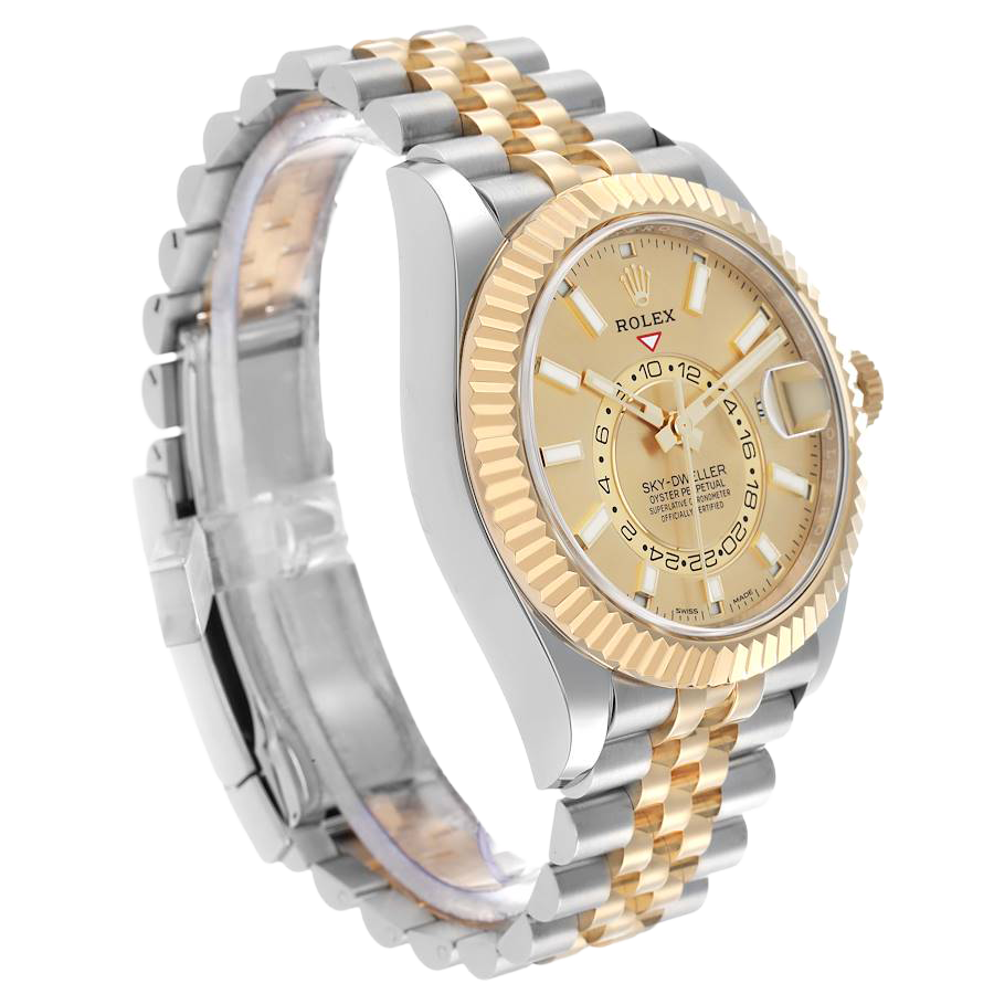 Rolex Sky Dweller 42mm Steel Yellow Gold Dial Mens Watch 326933 - Image 4