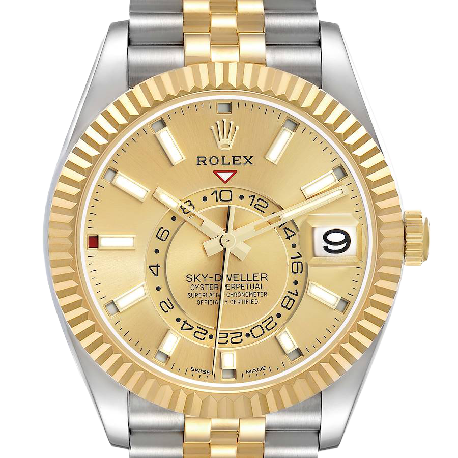 Rolex Sky Dweller 42mm Steel Yellow Gold Dial Mens Watch 326933 - Image 3