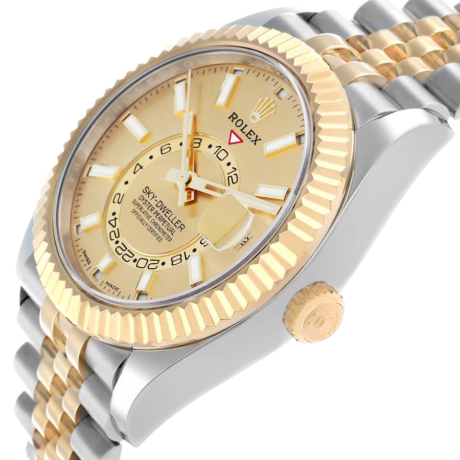 Rolex Sky Dweller 42mm Steel Yellow Gold Dial Mens Watch 326933 - Image 5