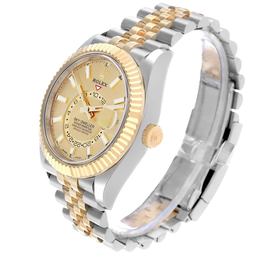 Rolex Sky Dweller 42mm Steel Yellow Gold Dial Mens Watch 326933 - Image 2