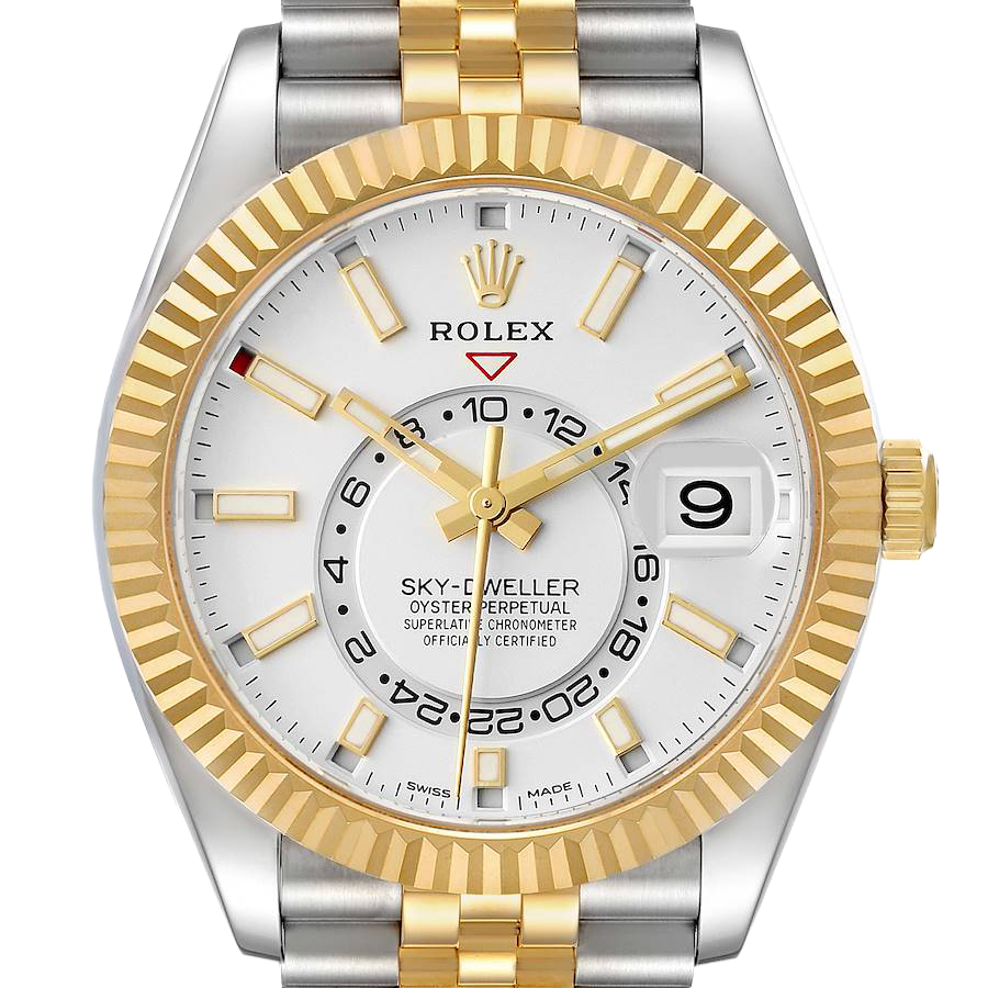 Rolex Sky-Dweller 42mm Steel Yellow Gold Silver Dial Mens Watch 326933 - Image 3