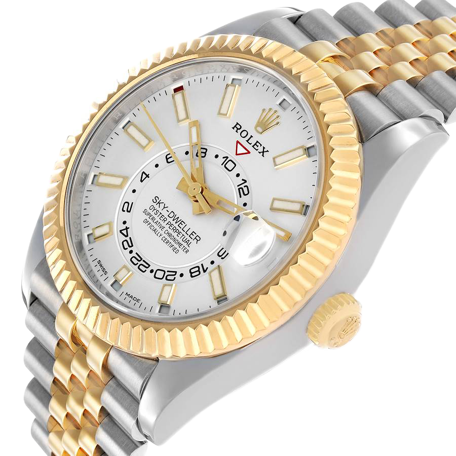 Rolex Sky-Dweller 42mm Steel Yellow Gold Silver Dial Mens Watch 326933 - Image 5
