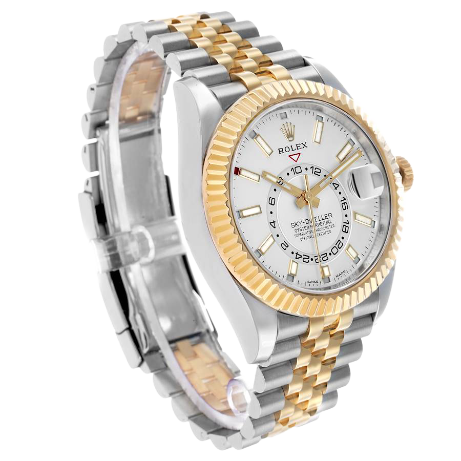 Rolex Sky-Dweller 42mm Steel Yellow Gold Silver Dial Mens Watch 326933 - Image 4