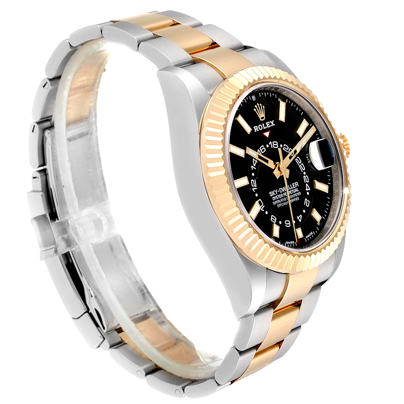Rolex Sky Dweller 42mm Yellow Gold Steel Black Dial Mens Watch 326933 - Image 4