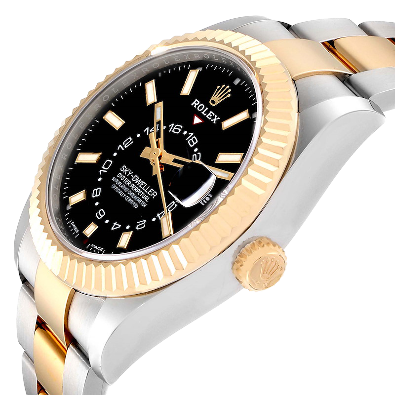 Rolex Sky Dweller 42mm Yellow Gold Steel Black Dial Mens Watch 326933 - Image 5