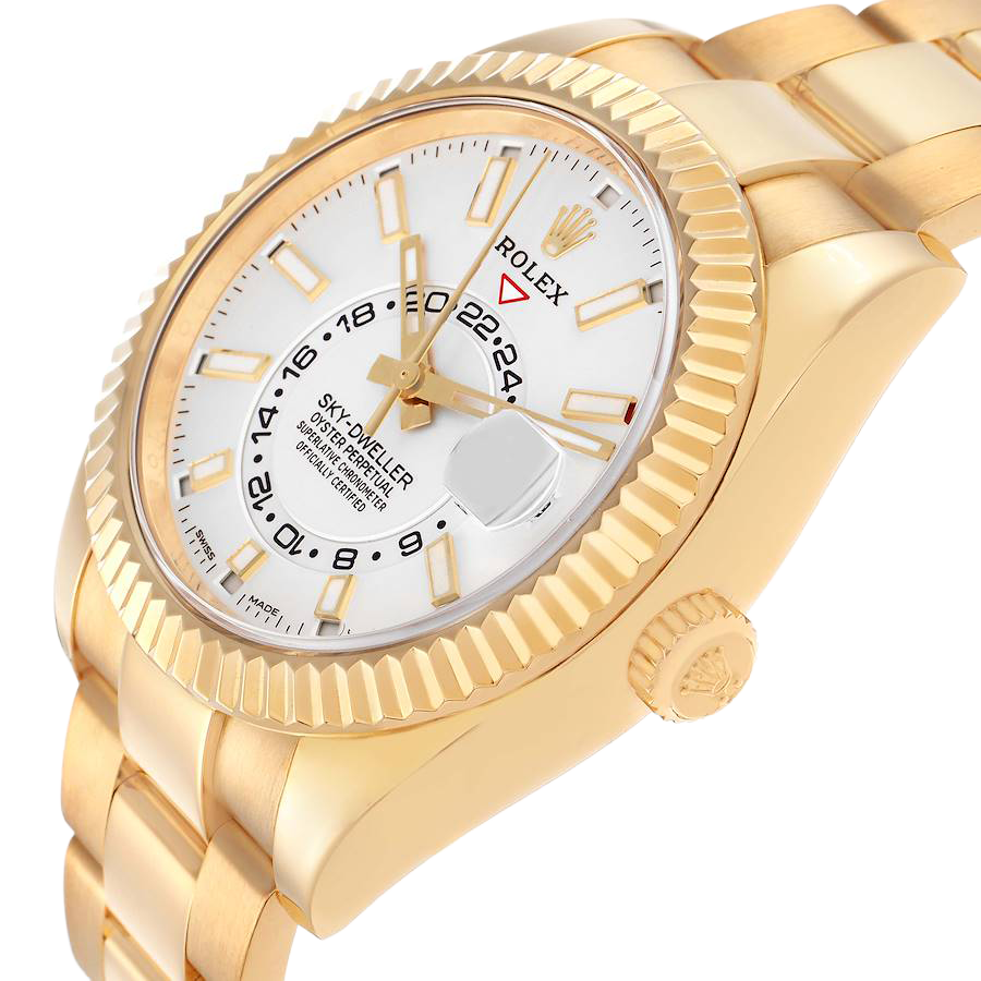 Rolex Sky-Dweller 42mm Yellow Gold White Dial Automatic Mens Watch 326938 - Image 5