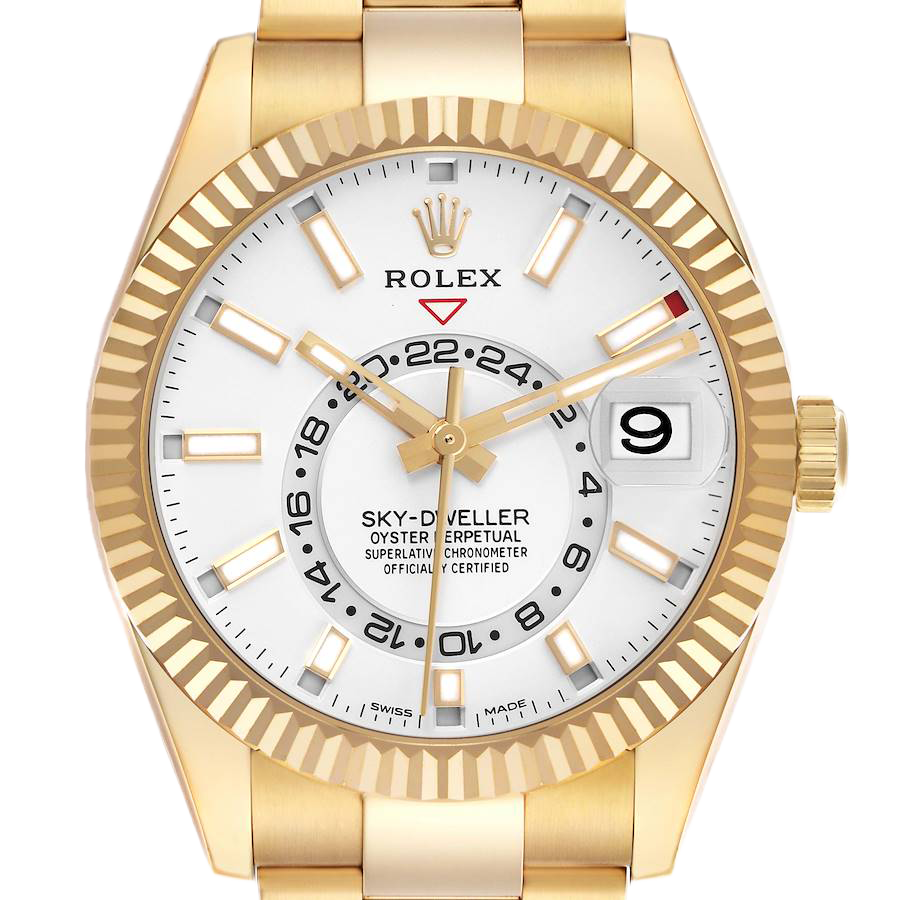 Rolex Sky-Dweller 42mm Yellow Gold White Dial Automatic Mens Watch 326938 - Image 3