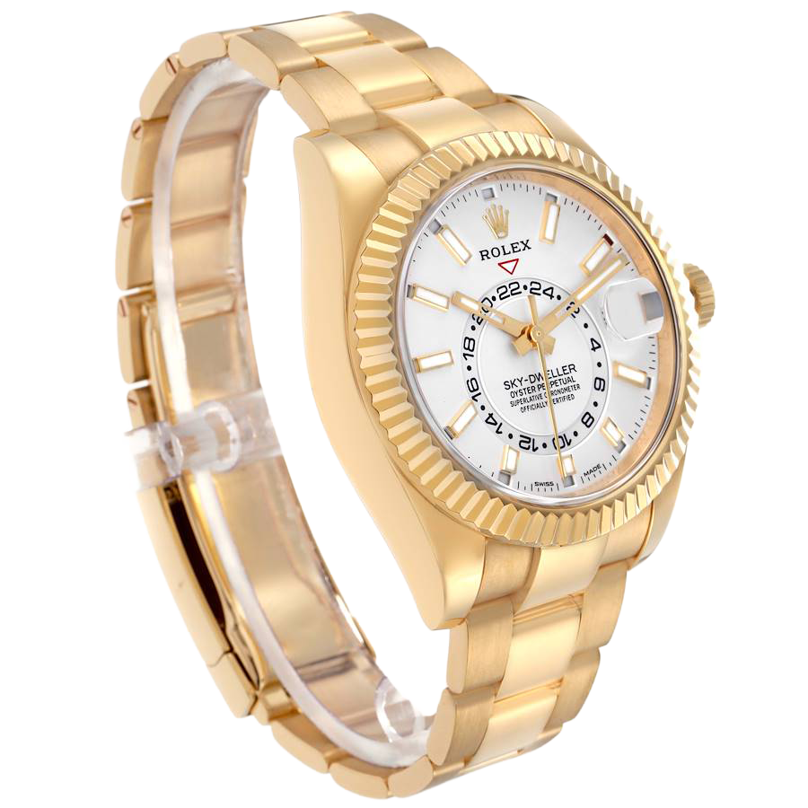 Rolex Sky-Dweller 42mm Yellow Gold White Dial Automatic Mens Watch 326938 - Image 4