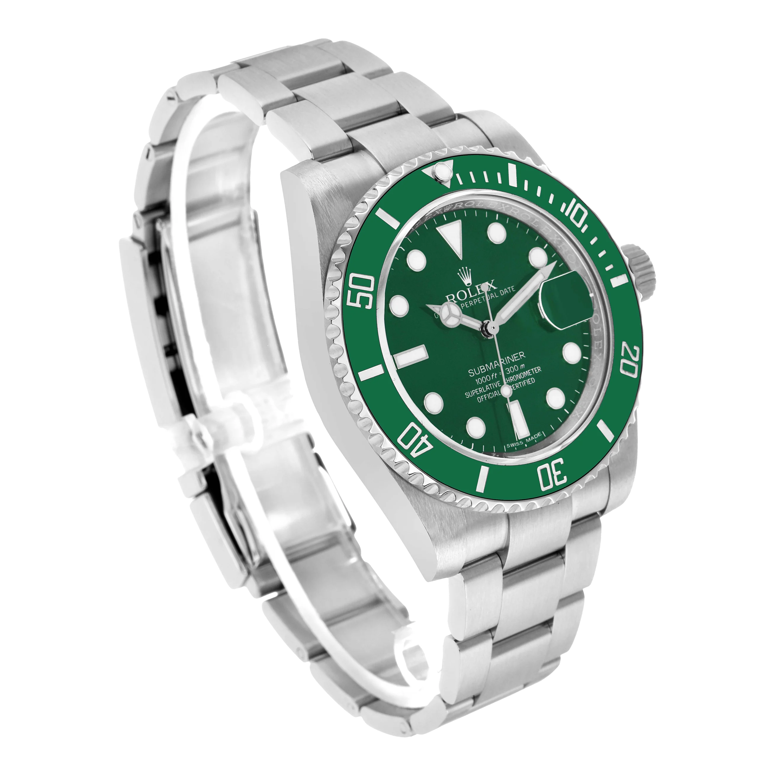 Rolex Submariner 40mm Hulk Steel Green Dial Bezel Mens Watch 116610LV - Image 4