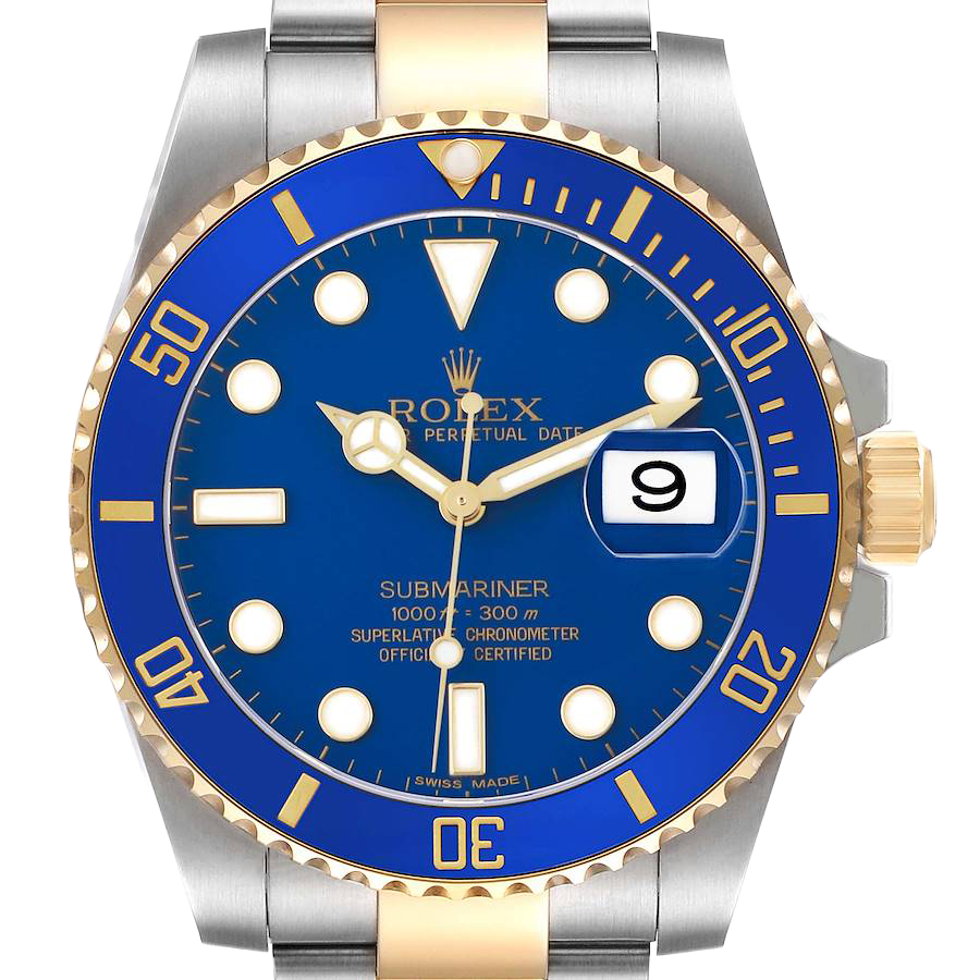 Rolex Submariner 40mm Steel Yellow Gold Blue Dial Bezel Mens Watch 116613 - Image 3
