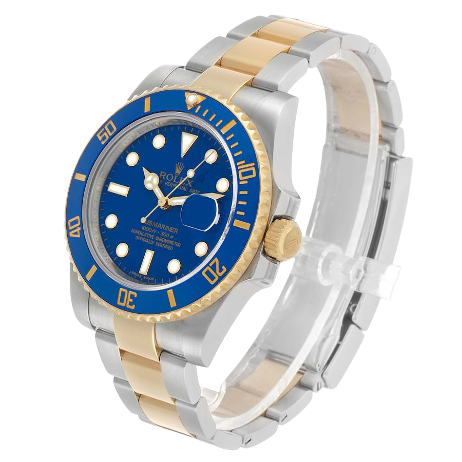 Rolex Submariner 40mm Steel Yellow Gold Blue Dial Bezel Mens Watch 116613 - Image 2