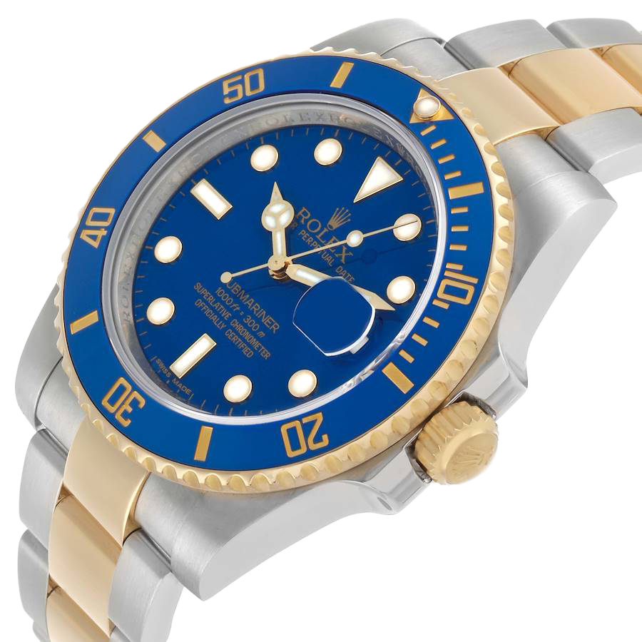 Rolex Submariner 40mm Steel Yellow Gold Blue Dial Bezel Mens Watch 116613 - Image 5