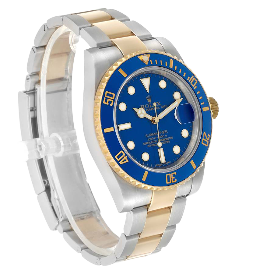 Rolex Submariner 40mm Steel Yellow Gold Blue Dial Bezel Mens Watch 116613 - Image 4