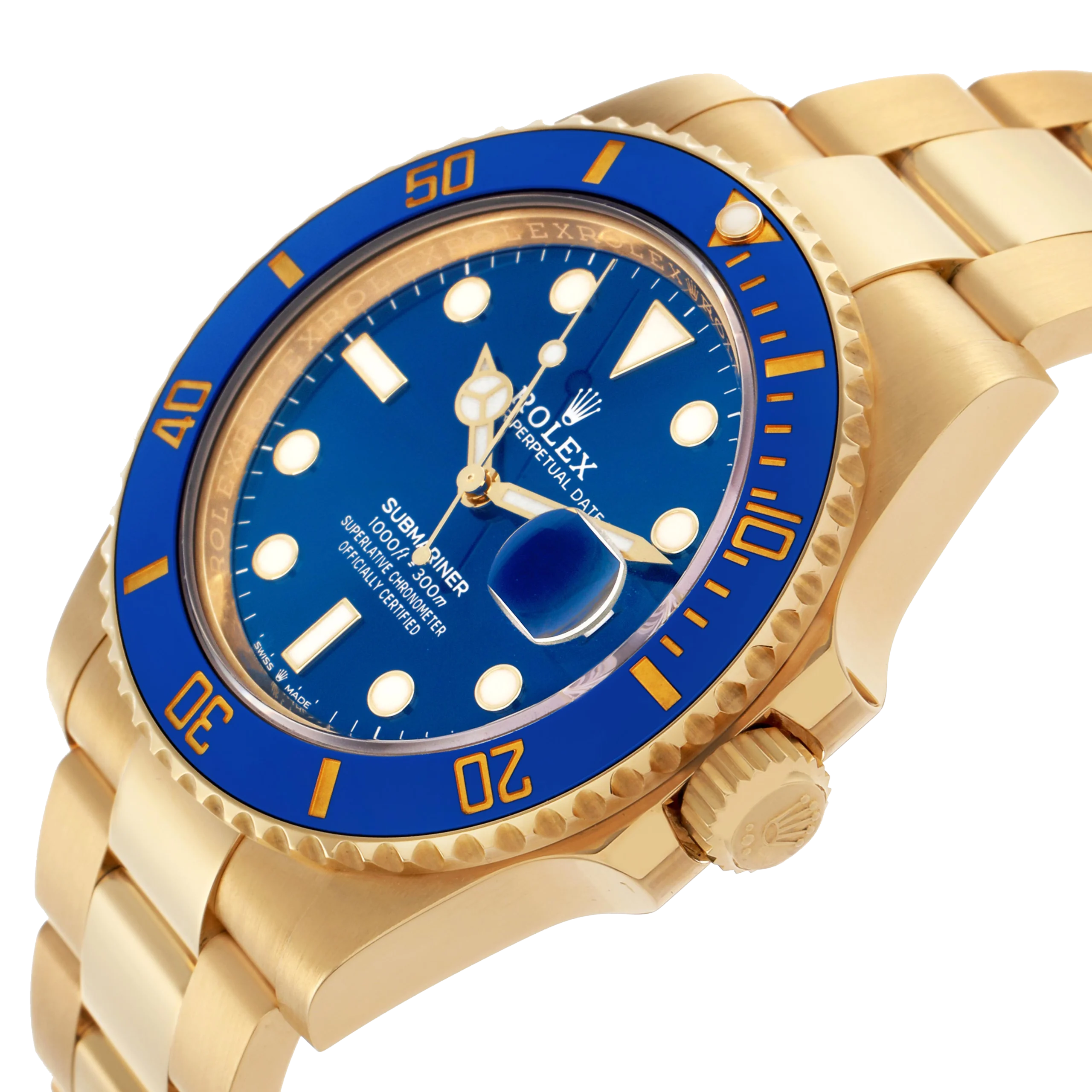 Rolex Submariner 41mm Yellow Gold Blue Dial Bezel Mens Watch 126618 - Image 4