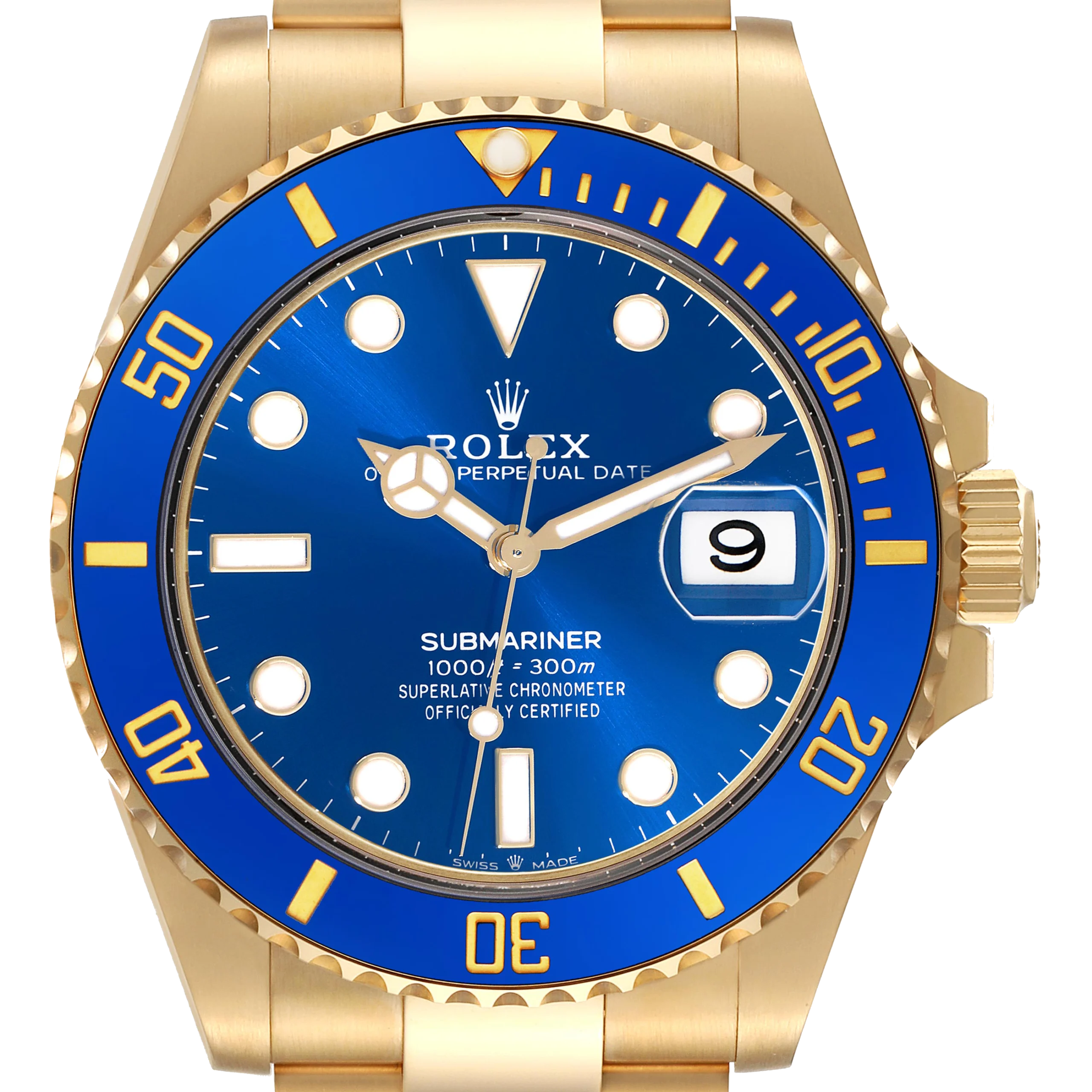 Rolex Submariner 41mm Yellow Gold Blue Dial Bezel Mens Watch 126618 - Image 7