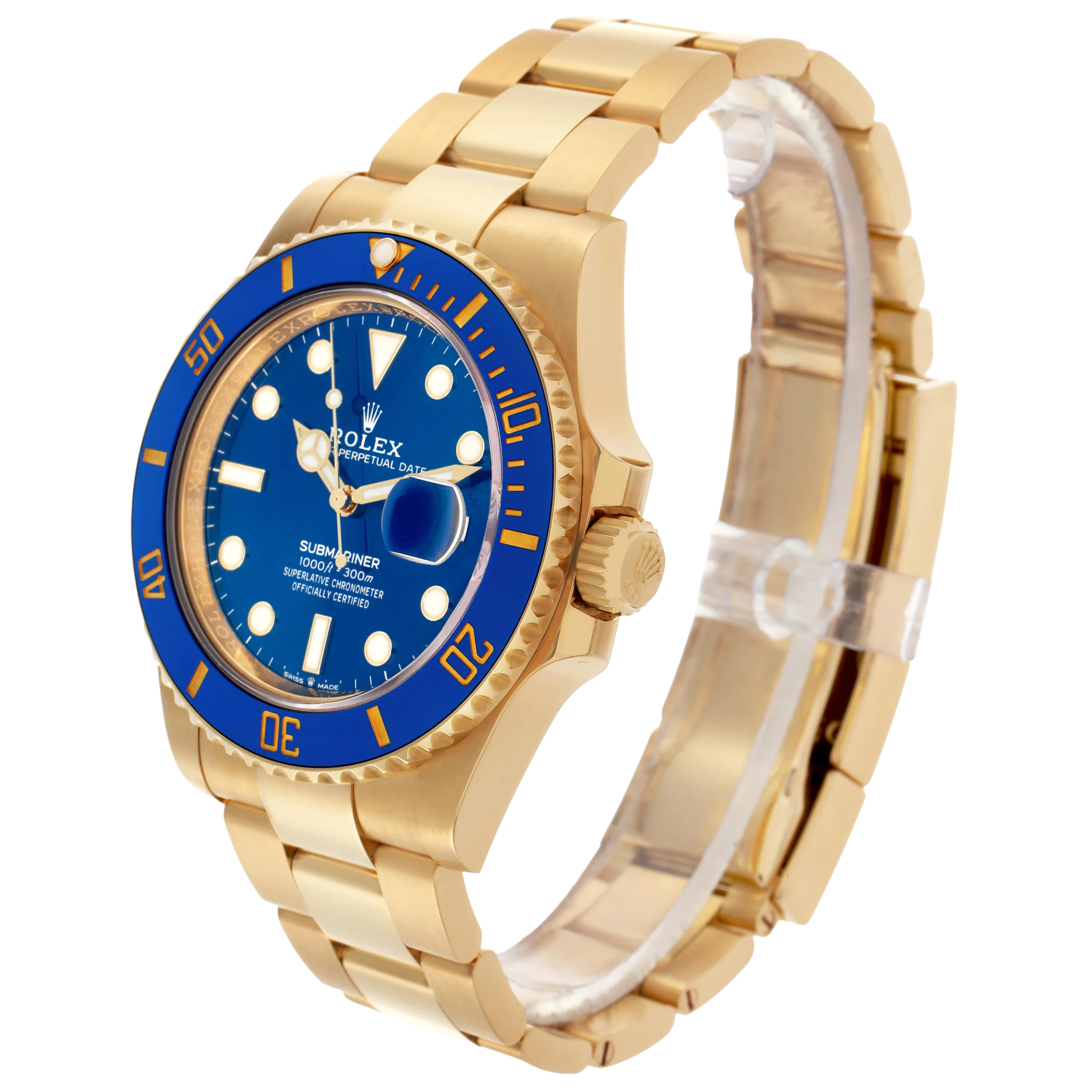 Rolex Submariner 41mm Yellow Gold Blue Dial Bezel Mens Watch 126618 - Image 5