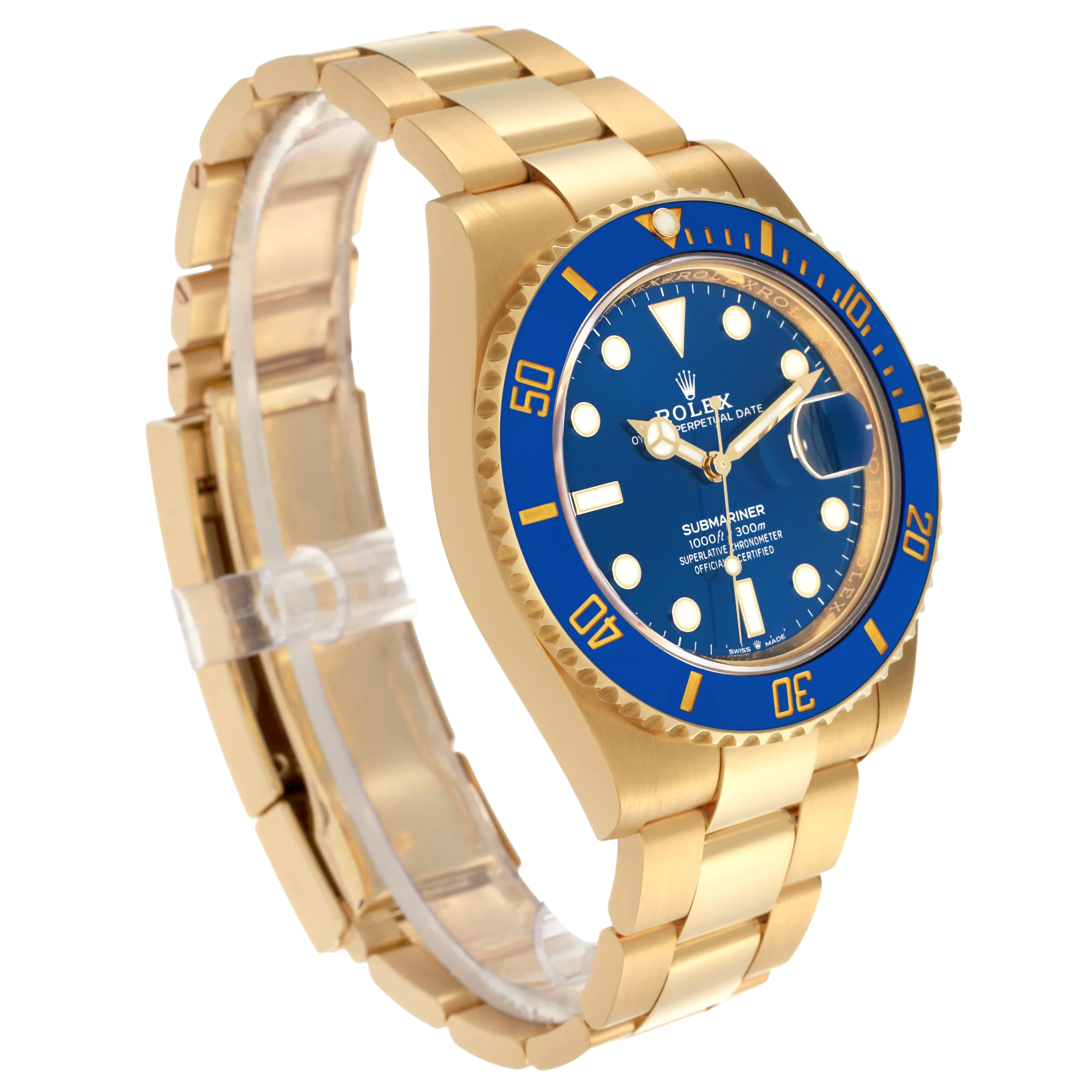 Rolex Submariner 41mm Yellow Gold Blue Dial Bezel Mens Watch 126618 - Image 6
