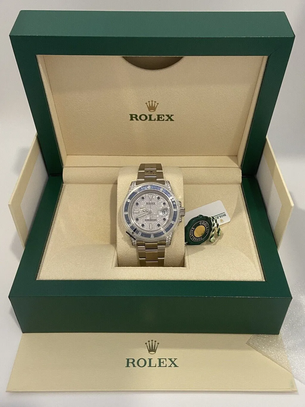 Rolex Submariner Date Watch 40mm ?C Sapphire And Diamond Bezel ?C Diamond Paved Dial ?C 116659SABR - Image 7