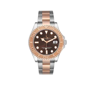 Rolex Yachtmaster 40 Rose Gold Steel Brown Dial Mens Watch 116621