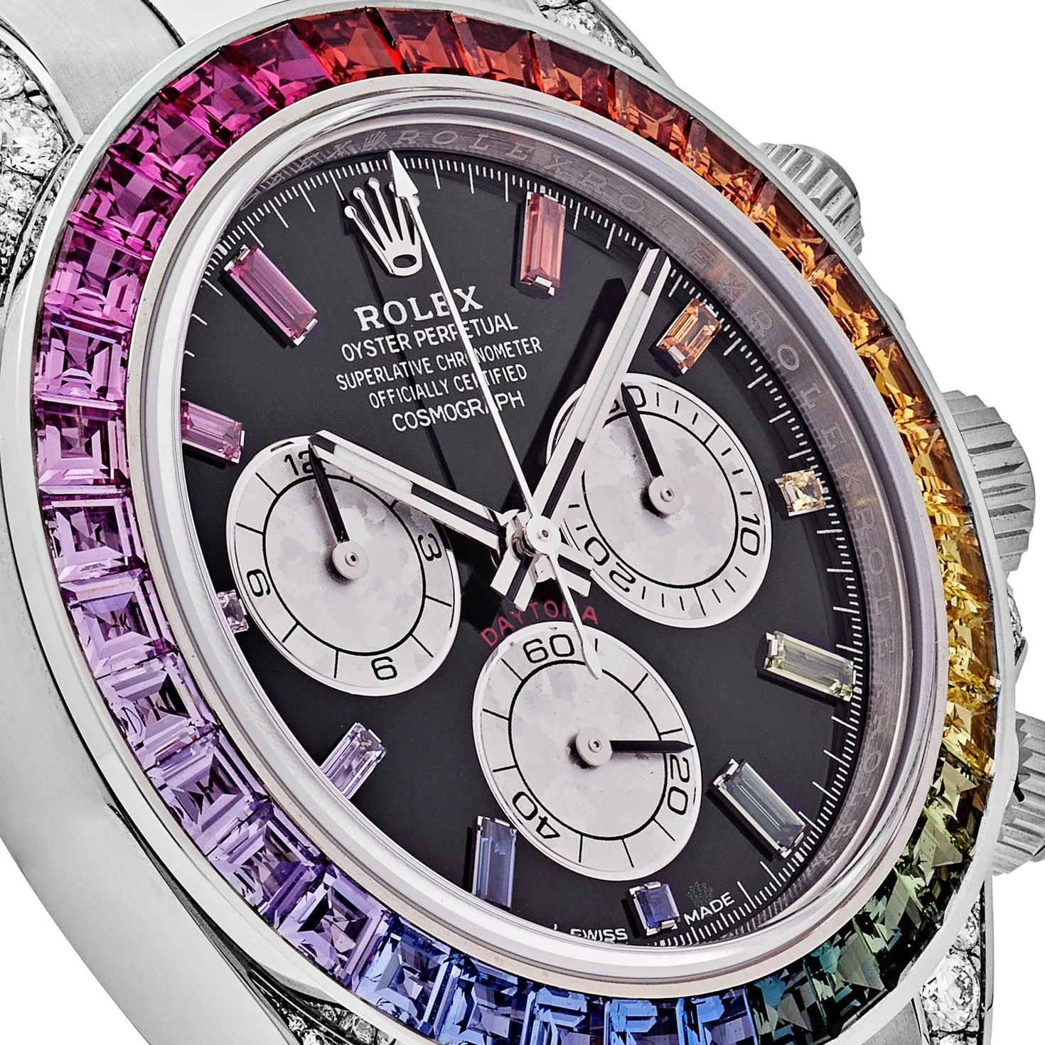 Rolex Daytona 40mm 116599RBOW Rainbow White Gold Black Dial - Image 3