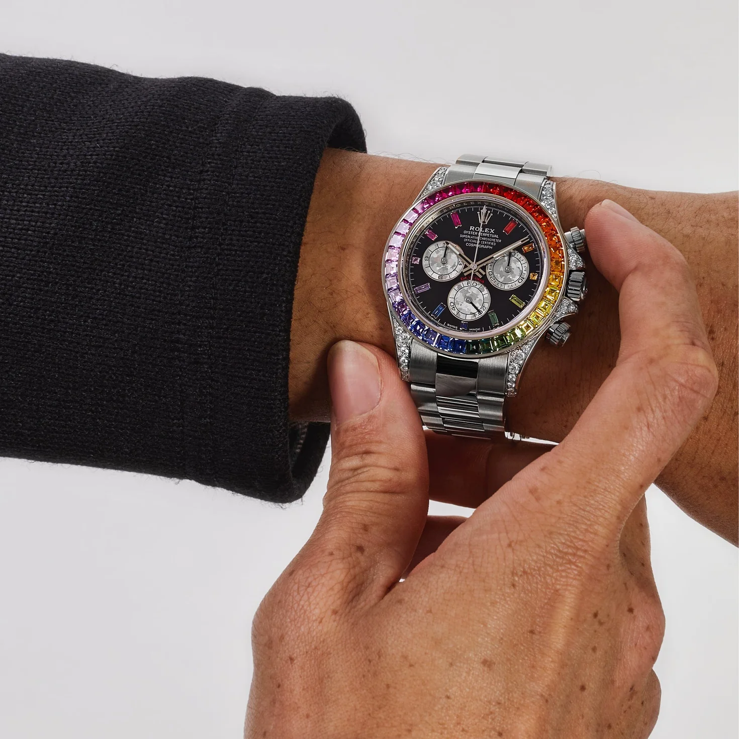 Rolex Daytona 40mm 116599RBOW Rainbow White Gold Black Dial - Image 2