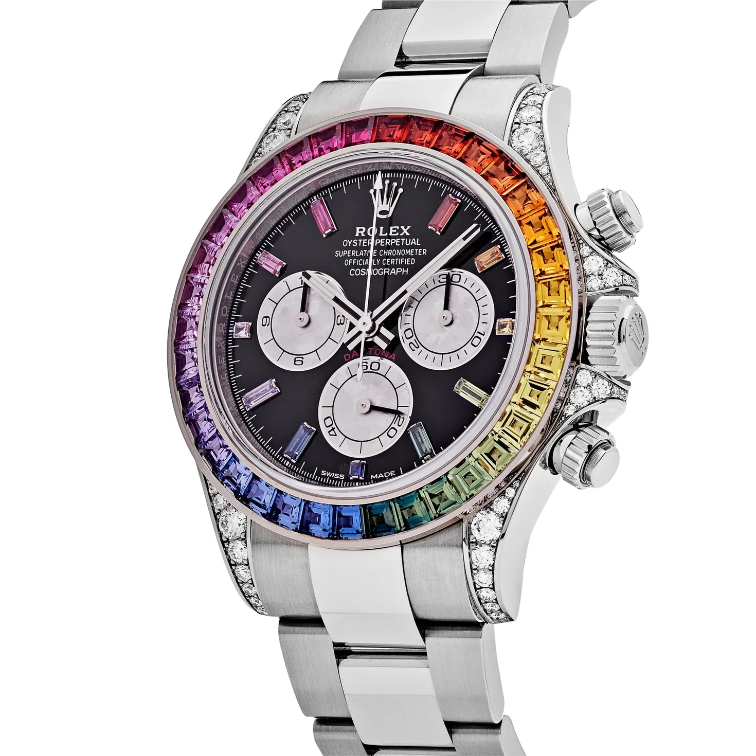 Rolex Daytona 40mm 116599RBOW Rainbow White Gold Black Dial - Image 4