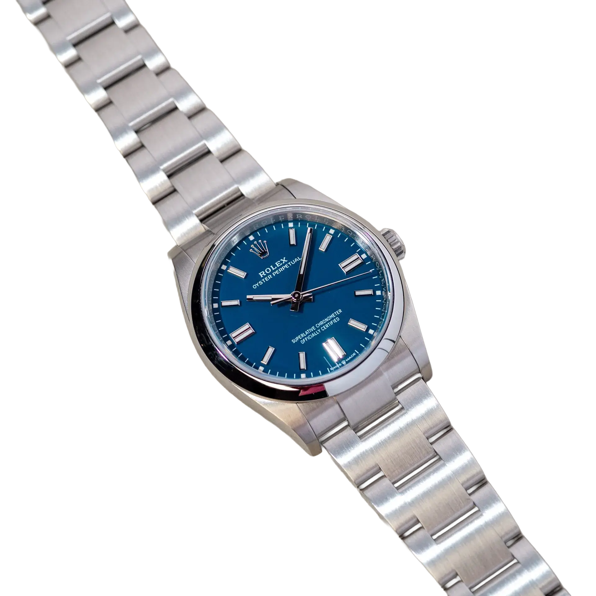 Rolex Oyster Perpetual 41mm Stainless Steel Med Blue Dial Men Watch 134300-0009 New 2025 - Image 5